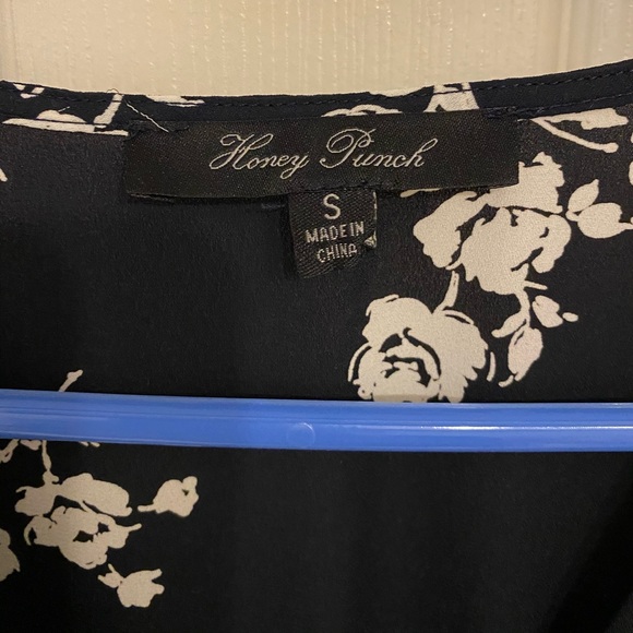 Floral Navy Wrap Dress - Picture 4 of 5